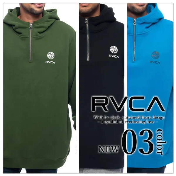RVCA  |Long Sleeves Plain Logo Hoodies